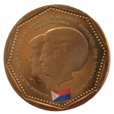 Нидерландские Антильские острова (Синт-Мартен) 5 гульденов 2013 UNC. «Отречение королевы Биатрикс»