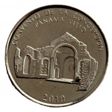 ПАНАМА 1/2 бальбоа 2010 UNC. «ЮНЕСКО»: Руины монастыря Зачатия в Панама-ла-Вьехо