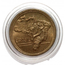 БРАЗИЛИЯ 2 крузейро 1954 «Карта Бразилии». в капсуле