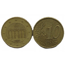 ГЕРМАНИЯ 10 евроцентов 2002 (A) Бранденбургские ворота в Берлине