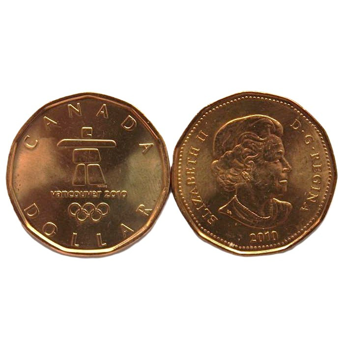 КАНАДА 1 доллар 2010 UNC. «XXI Зимние Олимпийские игры в Ванкувере»