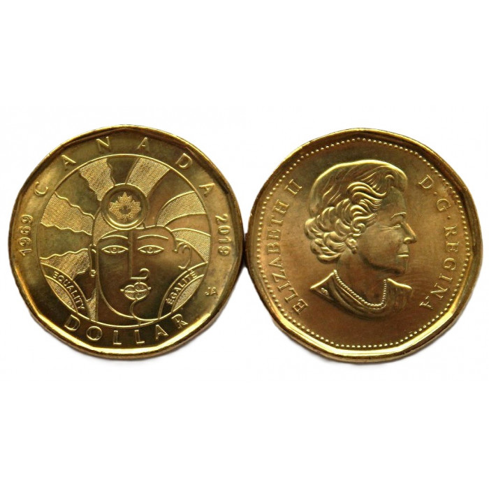 КАНАДА 1 доллар 2019 UNC. «50 лет декриминализации гомосексуализма в Канаде»