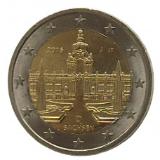 ГЕРМАНИЯ 2 евро 2016 (J) «Саксония». Дворцовый комплекс «Цвингер» в Дрездене