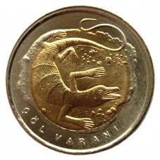 ТУРЦИЯ 1 лира 2015 UNC. «Фауна Турции». Варан