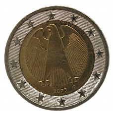 ГЕРМАНИЯ 2 евро 2023 (D) UNC. «Годовик». Федеральный орел