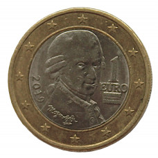 АВСТРИЯ 1 евро 2019. Вольфганг Моцарт