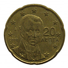 ГРЕЦИЯ 20 евроцентов 2008. Иоанн Каподистрия (Иван Антонович Каподистрия)
