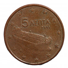 ГРЕЦИЯ 5 евроцентов 2011. Морской танкер