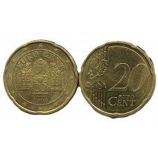 АВСТРИЯ 20 евроцентов 2009. Главные ворота к Верхнему Бельведеру