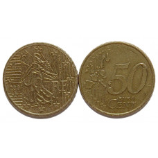 ФРАНЦИЯ 50 евроцентов 2001. Девушка-сеятель