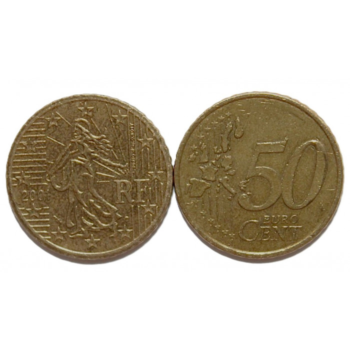 ФРАНЦИЯ 50 евроцентов 2001. Девушка-сеятель