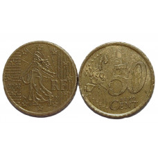 ФРАНЦИЯ 50 евроцентов 2002. Девушка-сеятель