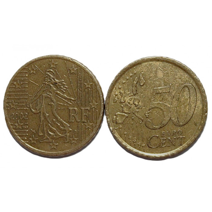 ФРАНЦИЯ 50 евроцентов 2002. Девушка-сеятель