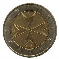 МАЛЬТА 2 евро 2016 аUNC. «Годовик». Мальтийский крест