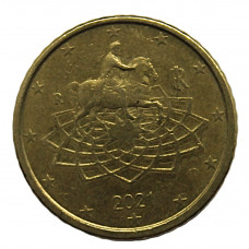 ИТАЛИЯ 50 евроцентов 2021 аUNC. Памятник Марку Аврелию в Риме