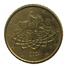 ИТАЛИЯ 50 евроцентов 2024 аUNC. Памятник Марку Аврелию в Риме