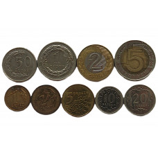 ПОЛЬША набор из 9 монет 1999-2024 (1, 2, 5, 10, 20, 50 грошей; 1, 2, 5 злотых)
