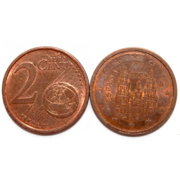 ИСПАНИЯ 2 евроцента 2009. Кафедральный собор Сантьяго-де-Компостелла