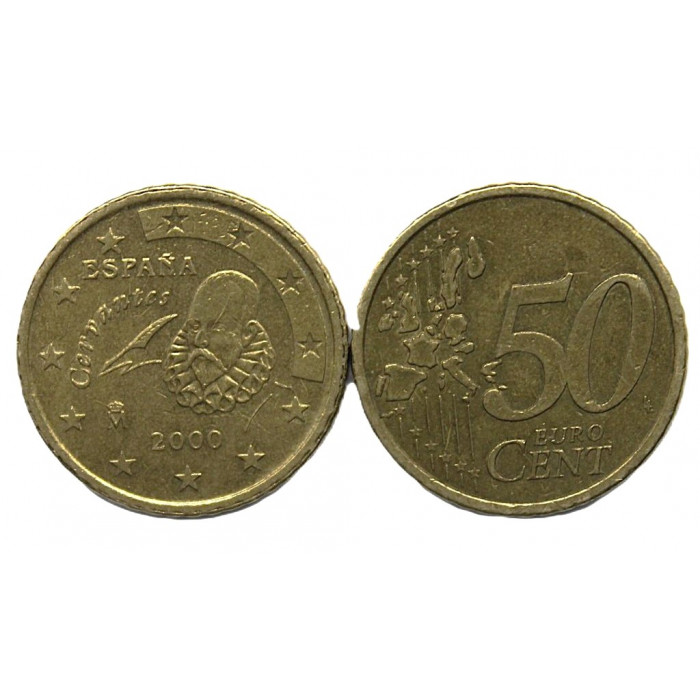 ИСПАНИЯ 50 евроцентов 2000. Мигель де Сервантес
