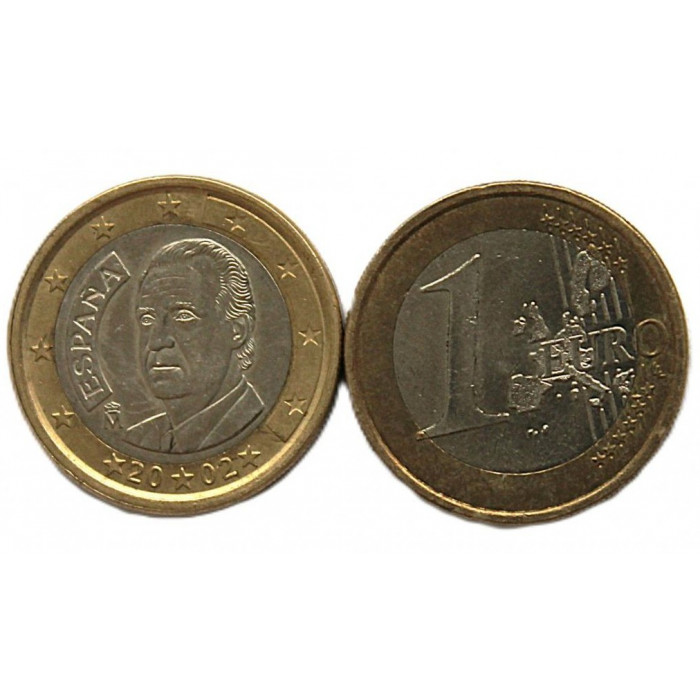 ИСПАНИЯ 1 евро 2002. Хуан Карлос I