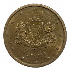 ЛАТВИЯ 50 евроцентов 2014. Большой герб