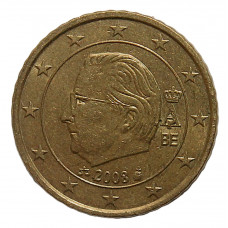 БЕЛЬГИЯ 50 евроцентов 2008. Король Альберт II (один год чеканки)