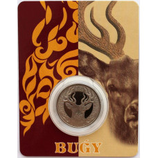 КАЗАХСТАН 100 тенге 2020. Олень (Бугы). «Культовые животные» (блистер)