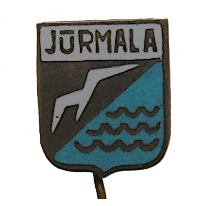 СССР (Латвия) знак на игле «JURMALA». Юрмала. Крупнейший курорт на берегу Рижского залива