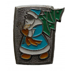 СССР нагрудный знак «С НОВЫМ ГОДОМ!». Дед Мороз и елка