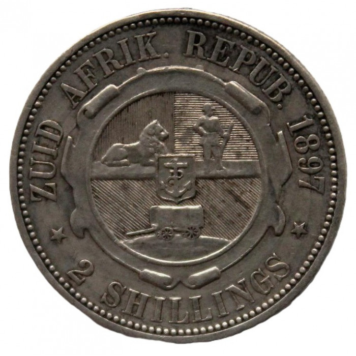 Южная Африка (Трансвааль) 2 шиллинга 1897. Поль Крюгер