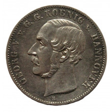 ГАННОВЕР 1 талер 1856. Георг V. Редкий год