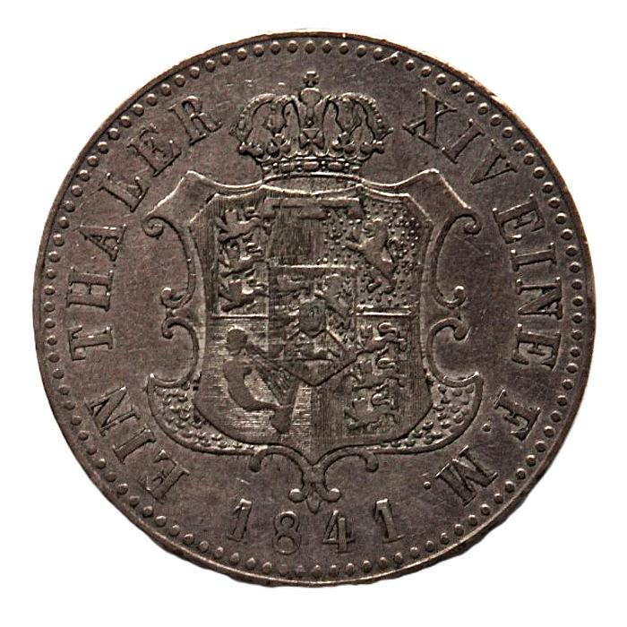 ГАННОВЕР 1 талер 1841 Эрнст Август