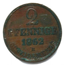 ГАННОВЕР 2 пфеннига 1862 (KM#234) Георг V