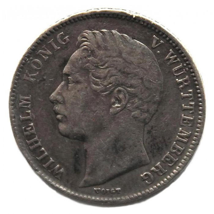 ВЮРТЕМБЕРГ 1/2 гульдена 1840. Вильгельм