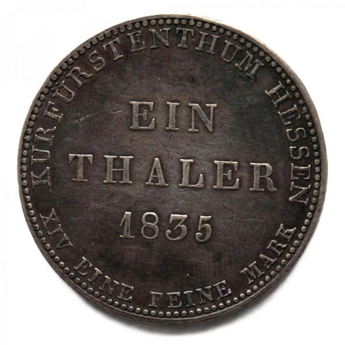 ГЕССЕН-КАССЕЛЬ 1 талер 1835 Вильгельм II. Родная патина! Редкий год!