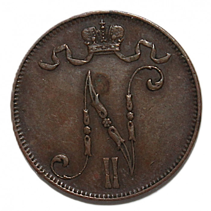 Русская Финляндия 5 пенни 1908