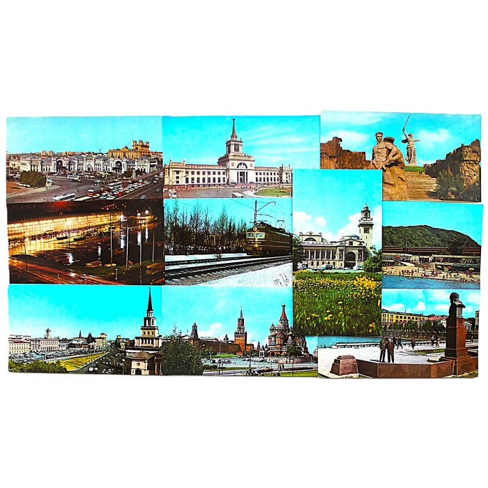 СССР комплект из 10 открыток "SZD". Советские Железные Дороги. Нечастые. Чистые