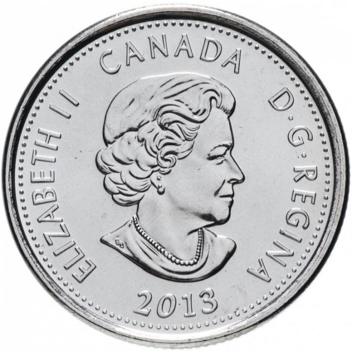 КАНАДА 25 центов 2013 UNC. Лора Секорд.  200 лет англо-американской войны 1812 года