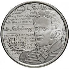 КАНАДА 25 центов 2013 UNC. Шарль де Салаберри.  200 лет англо-американской войны 1812 года
