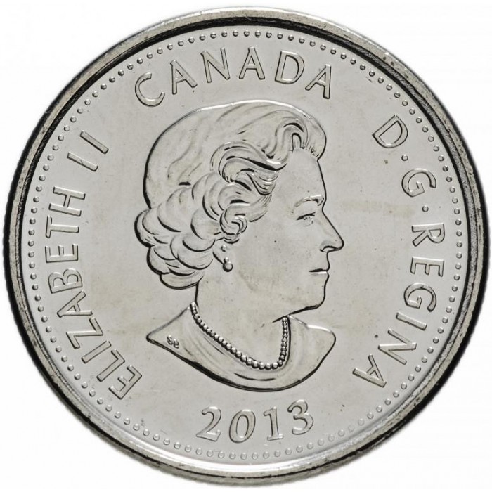 КАНАДА 25 центов 2013 UNC. Шарль де Салаберри.  200 лет англо-американской войны 1812 года