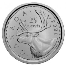 КАНАДА 25 центов 2020 UNC. Северный олень (Карибу)