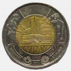 КАНАДА 2 доллара 2017 UNC. 100 лет битве при Вими. Мемориал