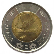 КАНАДА 2 доллара 2017 UNC. Полярное сияние. 150 лет конфедерации Канада