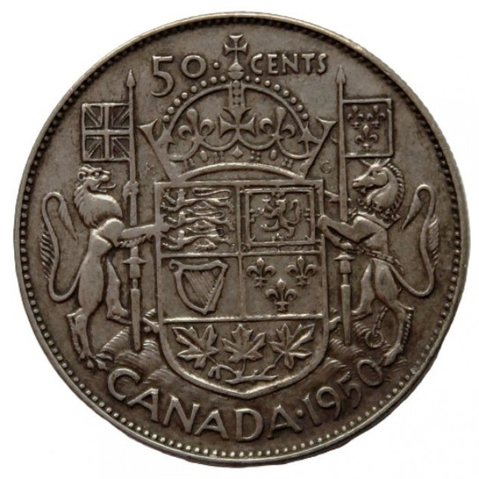 КАНАДА 50 центов 1950. Ag (КМ# 45) Георг VI.