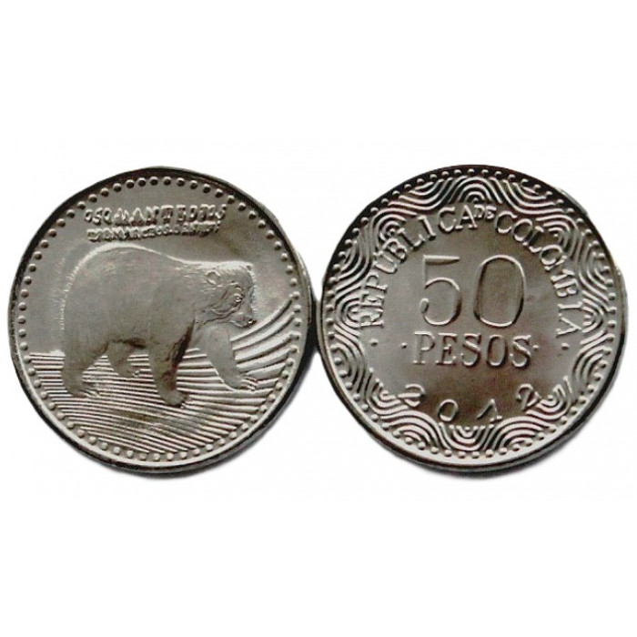 КОЛУМБИЯ 50 песо 2012 UNC. Медведь