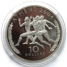 ЛИБЕРИЯ 10 долларов 2004. Ag. «XXVIII летние Олимпийские игры в Афинах»