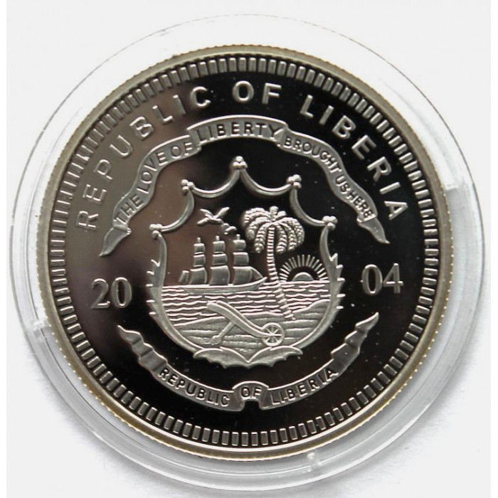 ЛИБЕРИЯ 10 долларов 2004. Ag. «XXVIII летние Олимпийские игры в Афинах»