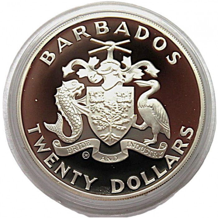 БАРБАДОС 20 долларов 1988. Ag. «XXIV летние Олимпийские игры в Сеуле». Легкая атлетика