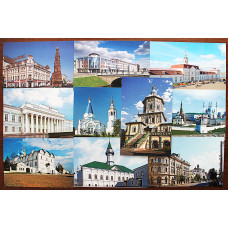 Комплект из 10 открыток «КАЗАНЬ». Достопримечательности со старыми фотографиями и историей. 