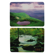 Пара карманных календарей за 2015 год "Горная река" и "Горное озеро" (Калуга)